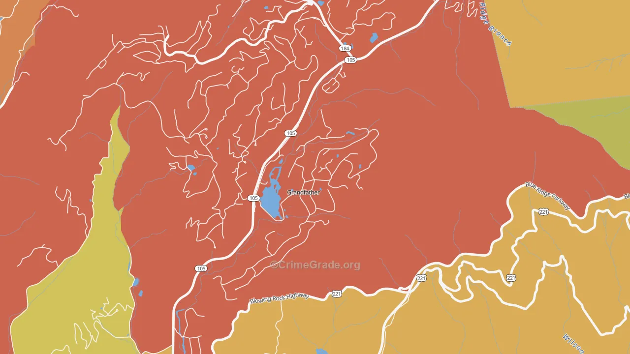 Grandfather, NC Map of Vandalism Rates