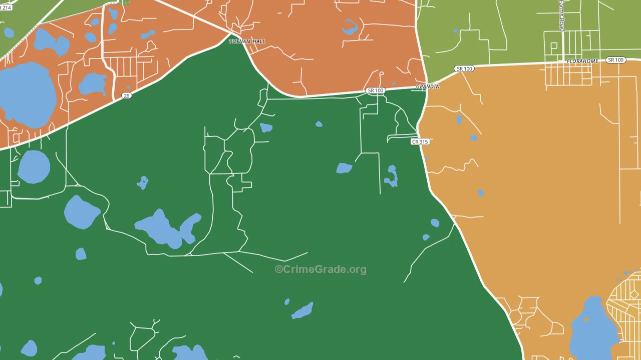 Grandin, FL Map of Vandalism Rates
