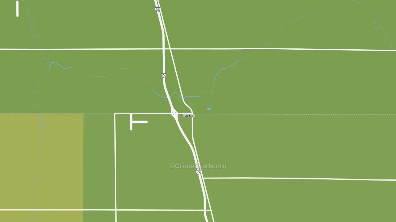 Grandin, ND Map of Vandalism Rates