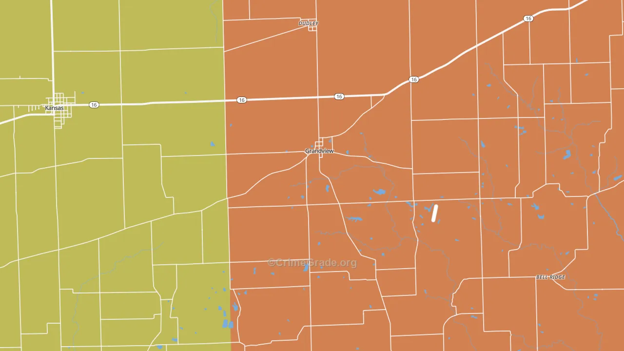 Grandview, IL Map of Vandalism Rates
