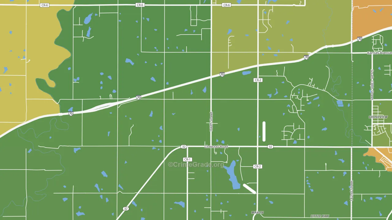 Grandview, KS Map of Vandalism Rates
