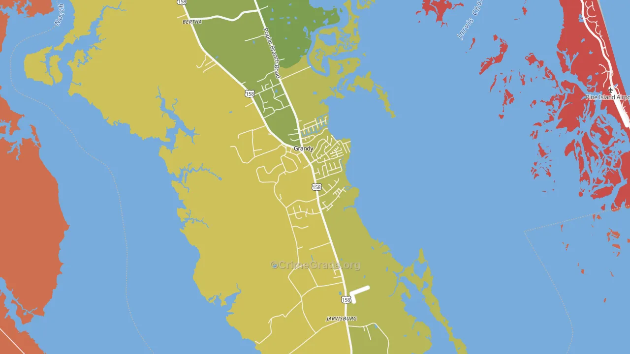 Grandy, NC Map of Vandalism Rates