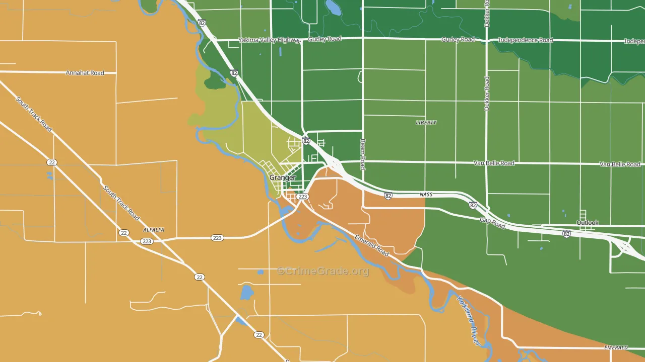 Granger, WA Map of Vandalism Rates