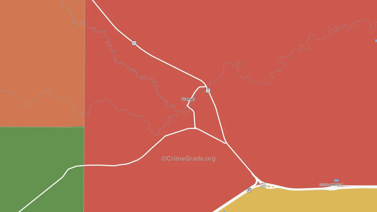 Granger, WY Map of Vandalism Rates