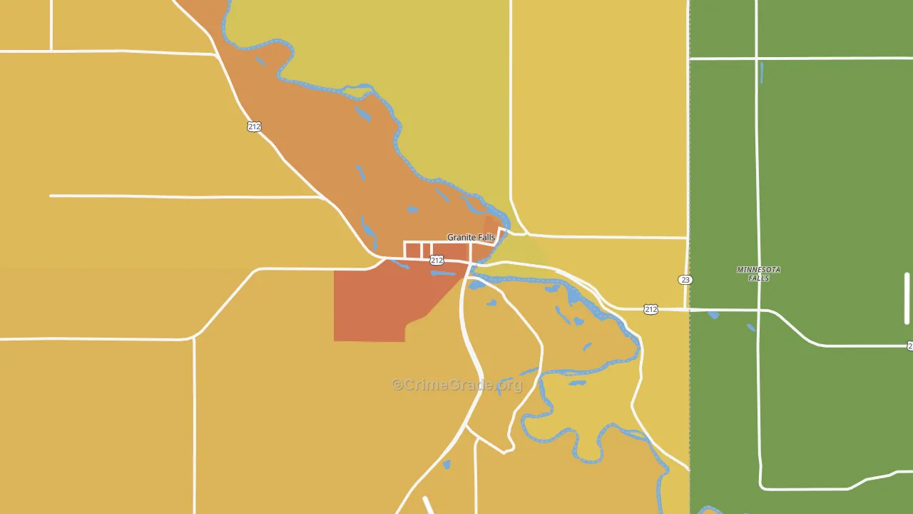Granite Falls, MN Map of Vandalism Rates