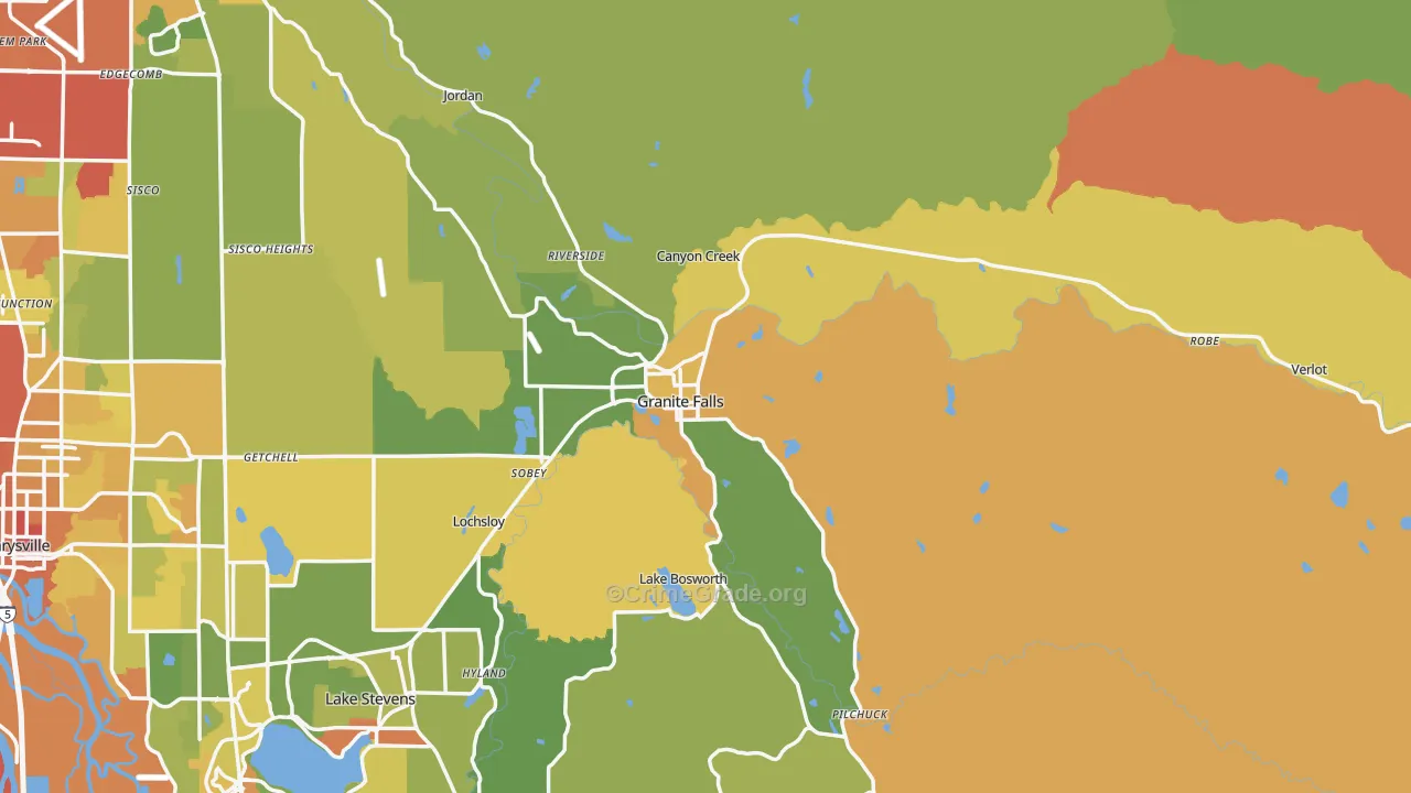Granite Falls, WA Map of Vandalism Rates