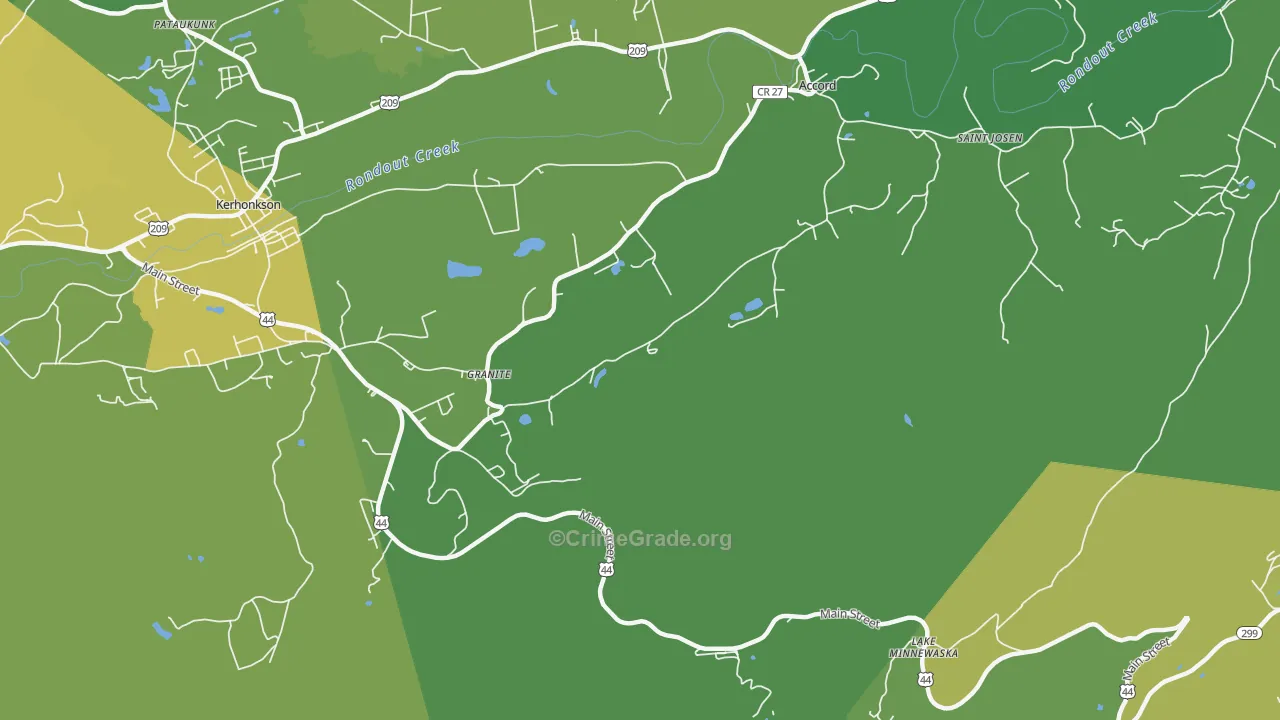 Granite, NY Map of Vandalism Rates