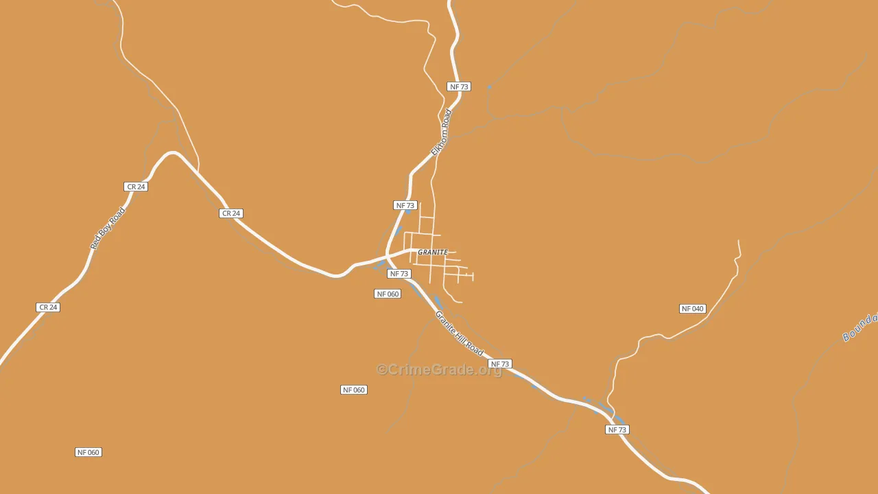 Granite, OR Map of Vandalism Rates