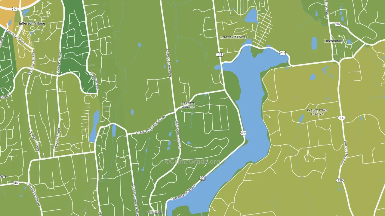 Granite Springs, NY Map of Vandalism Rates