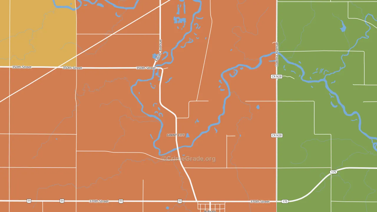 Grant City, IA Map of Vandalism Rates