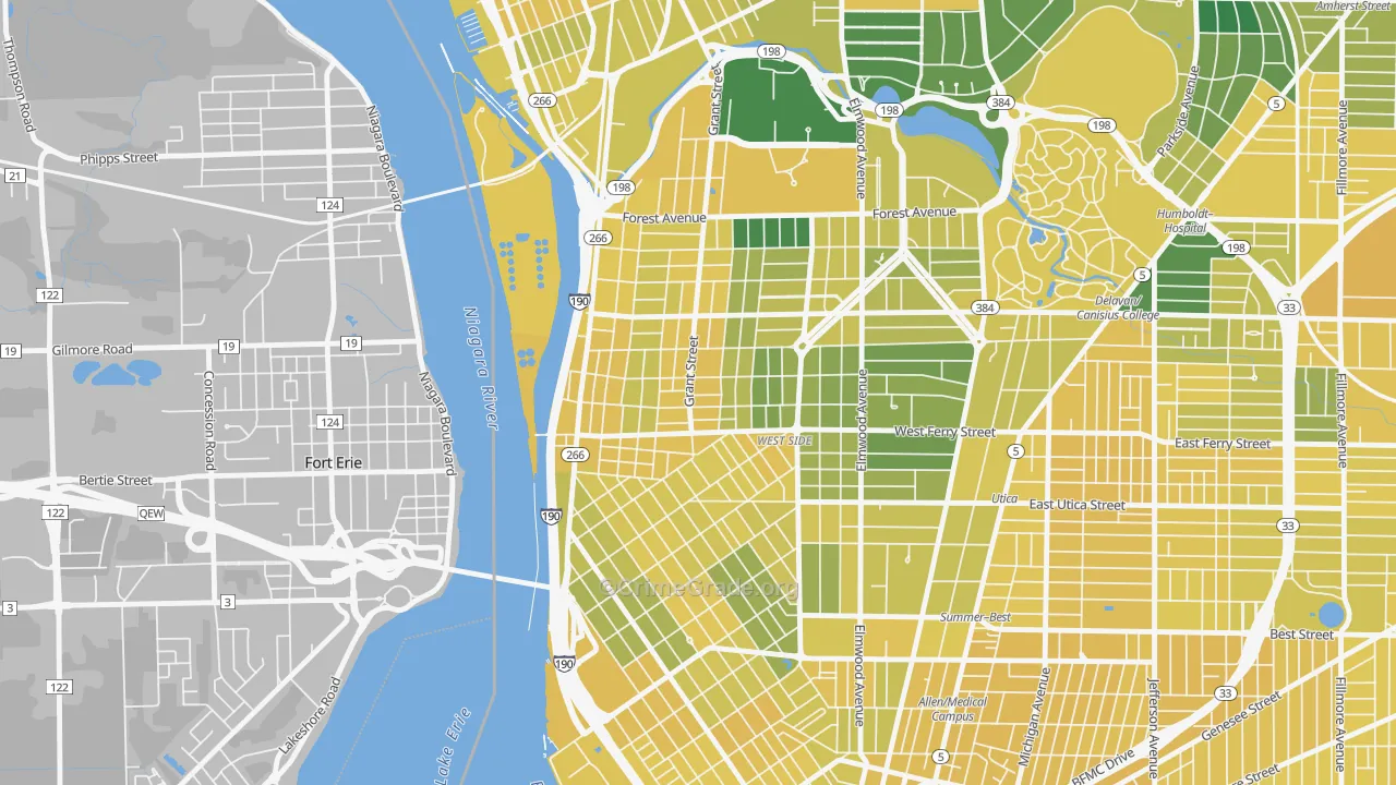 Grant Ferry, Buffalo, NY Map of Vandalism Rates