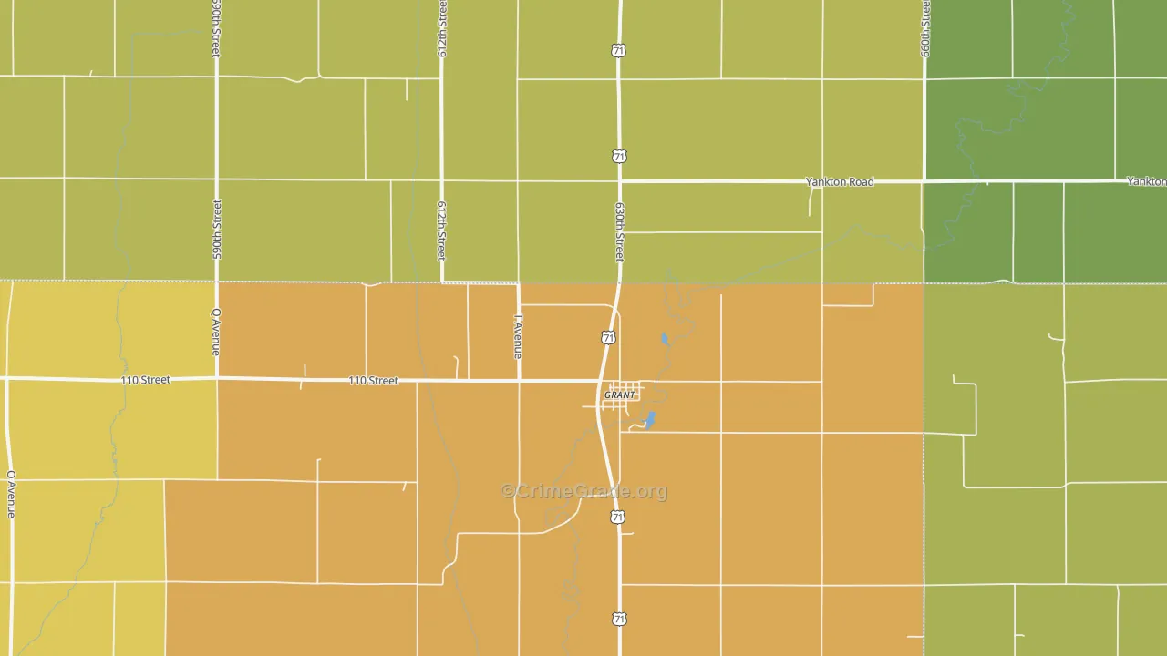 Grant, IA Map of Vandalism Rates