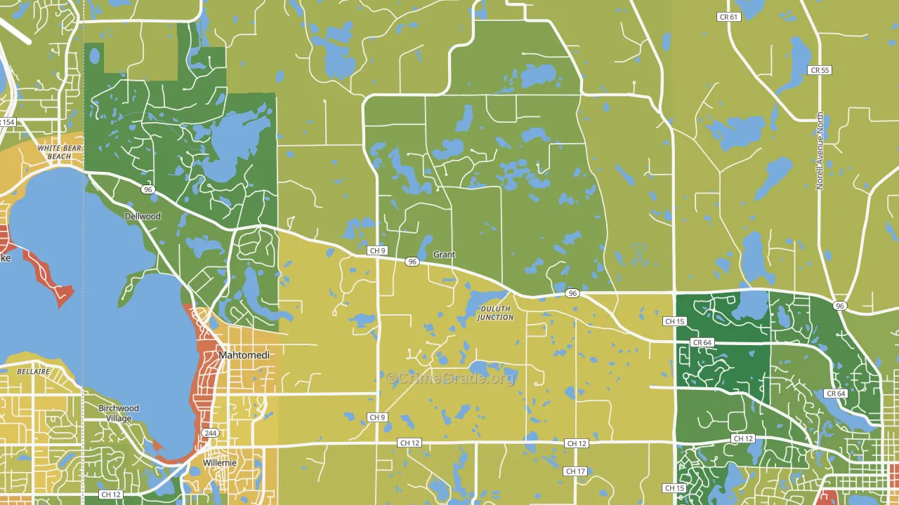 Grant, MN Map of Vandalism Rates