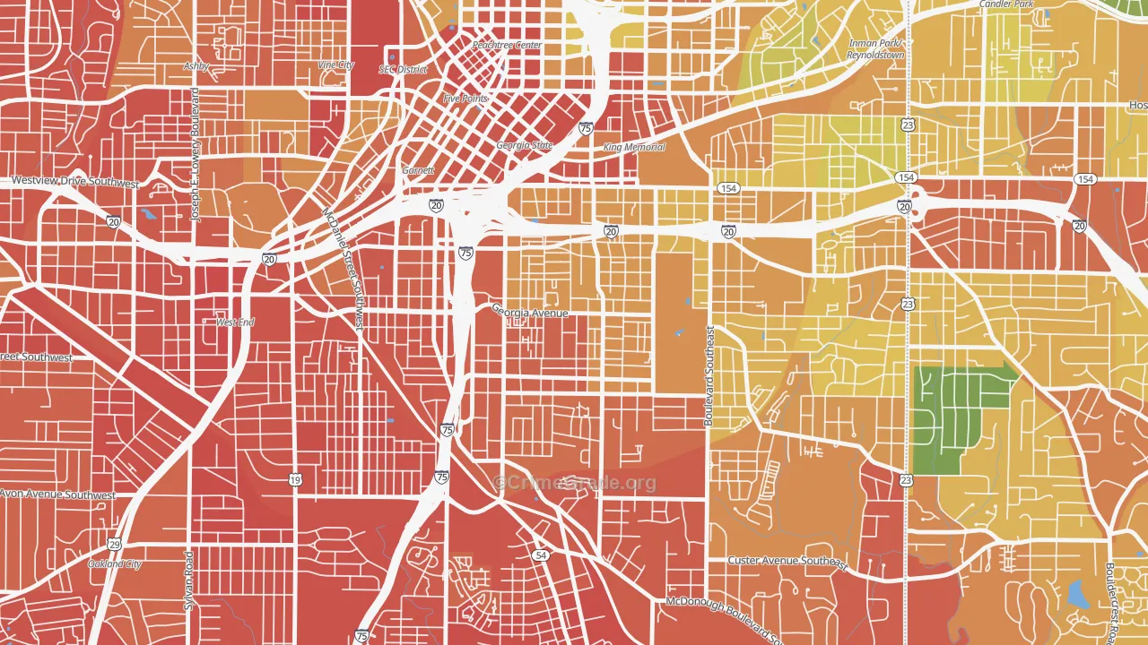 Grant Park, Atlanta, GA Map of Vandalism Rates