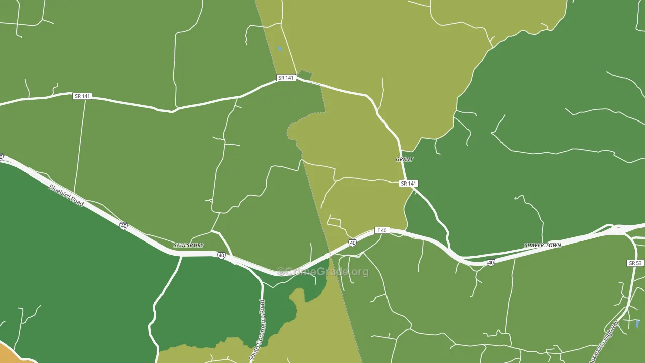 Grant, TN Map of Vandalism Rates