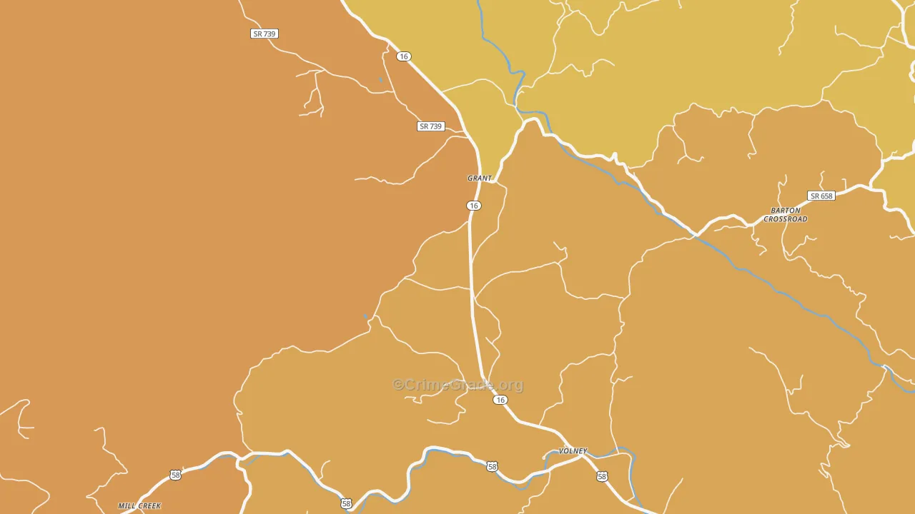Grant, VA Map of Vandalism Rates