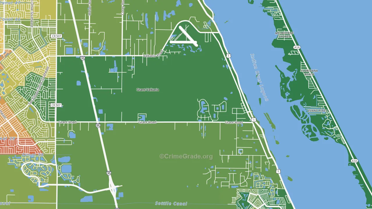 Grant-Valkaria, FL Map of Vandalism Rates