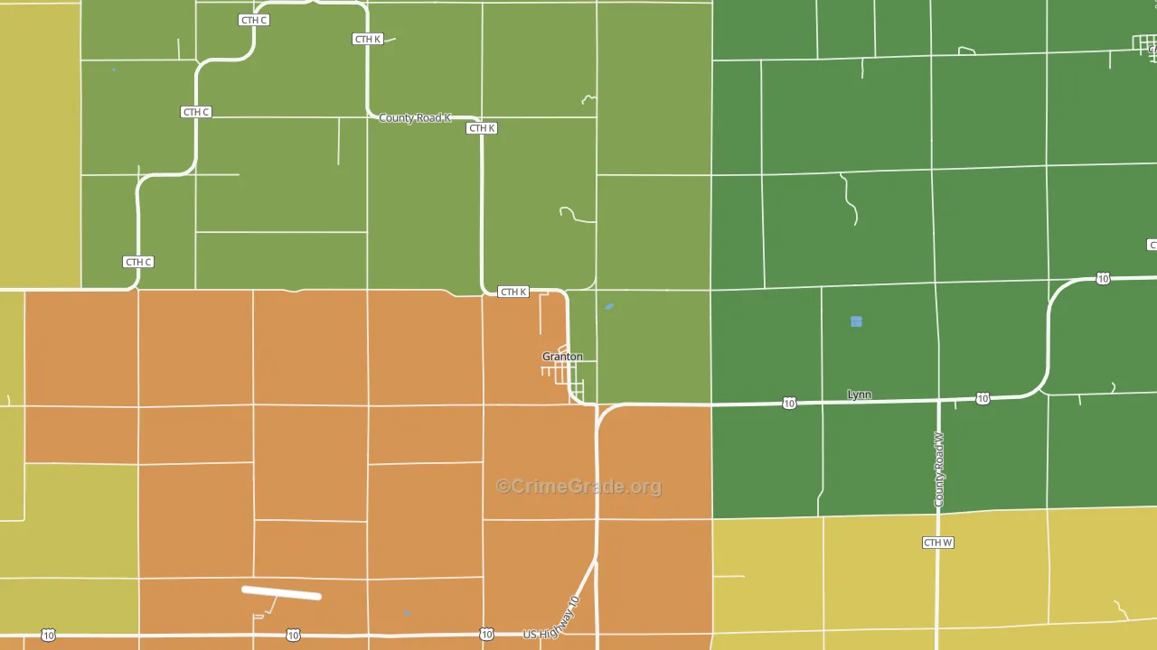 Granton, WI Map of Vandalism Rates