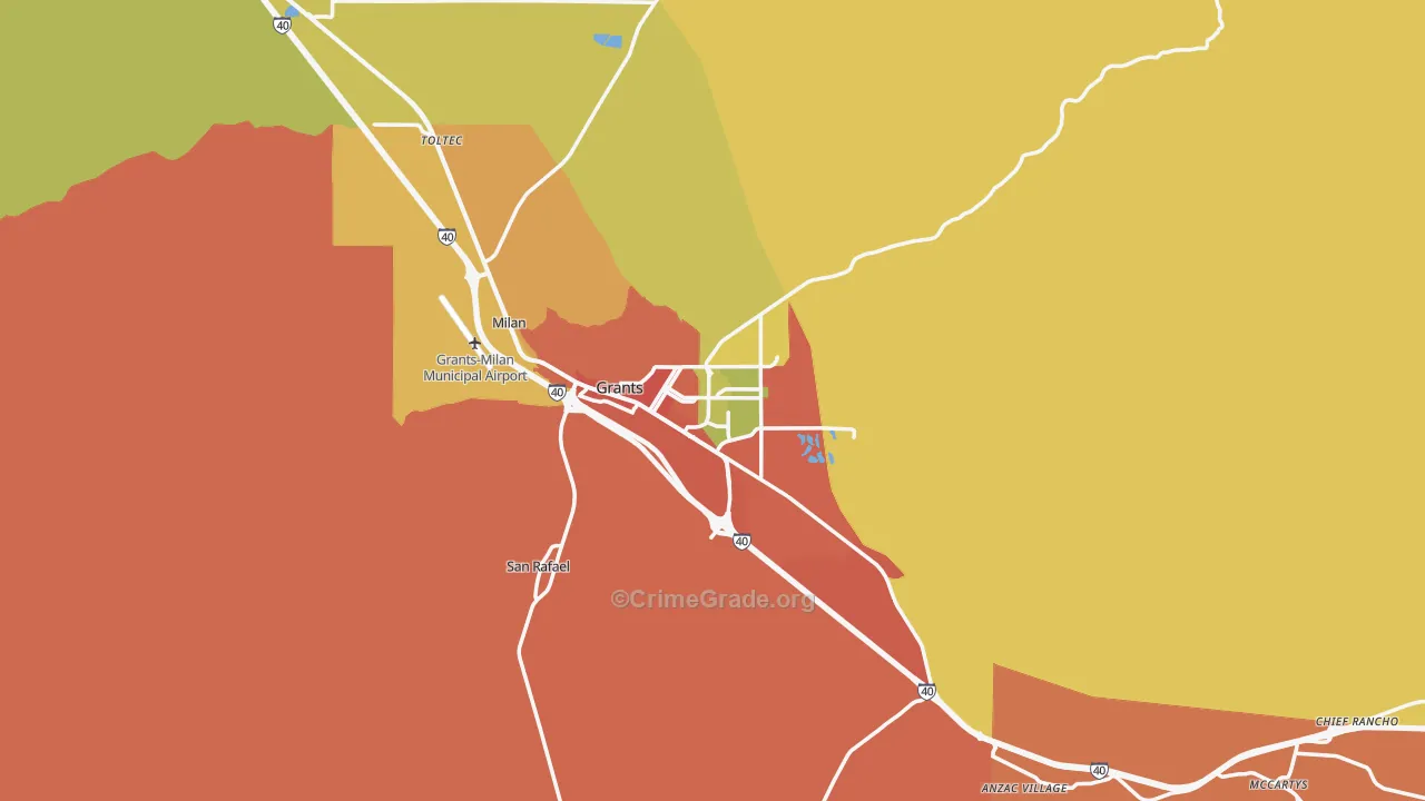 Grants, NM Map of Vandalism Rates