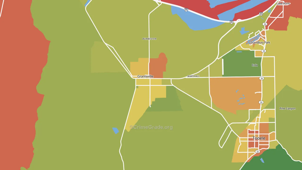 Grantsville, UT Map of Vandalism Rates