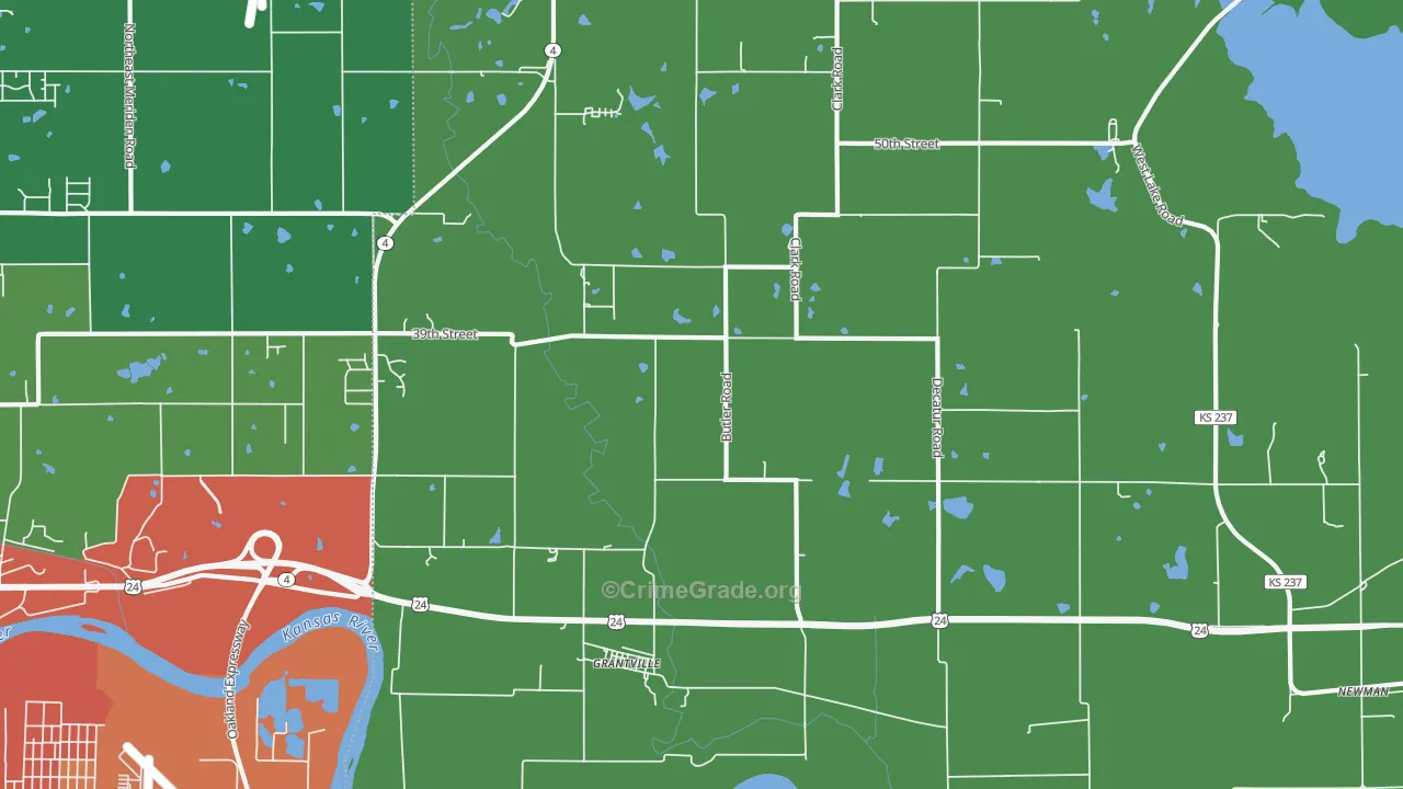 Grantville, KS Map of Vandalism Rates