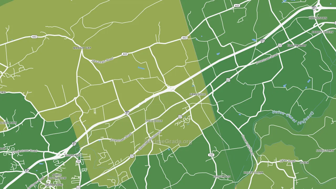 Grantville, PA Map of Vandalism Rates