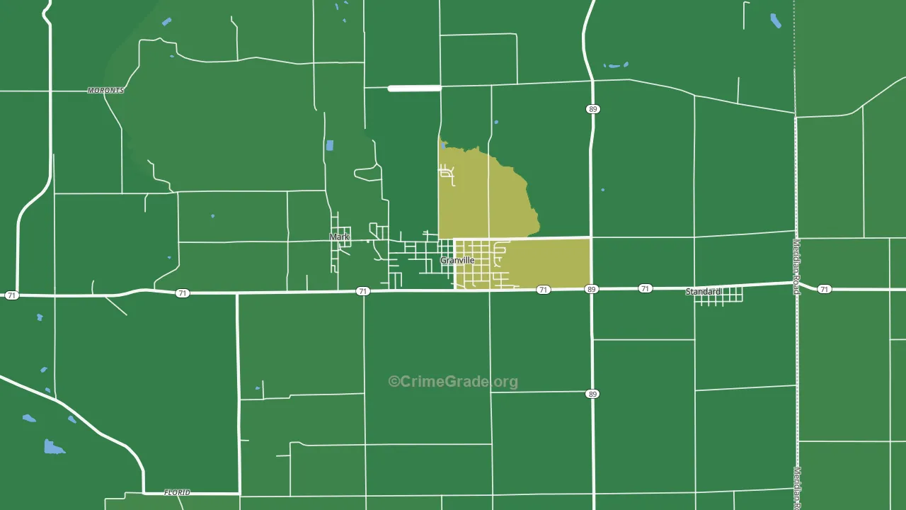 Granville, IL Map of Vandalism Rates