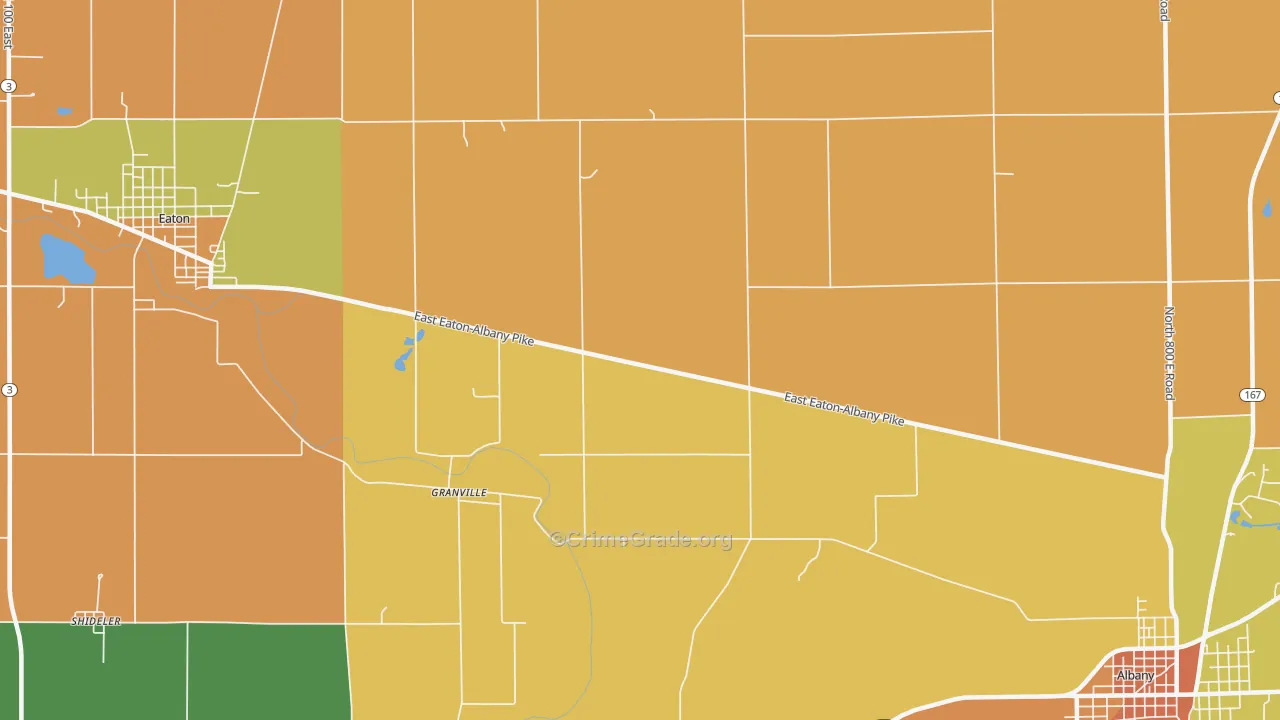Granville, IN Map of Vandalism Rates