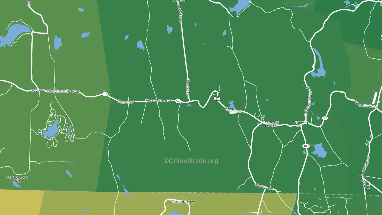 Granville, MA Map of Vandalism Rates