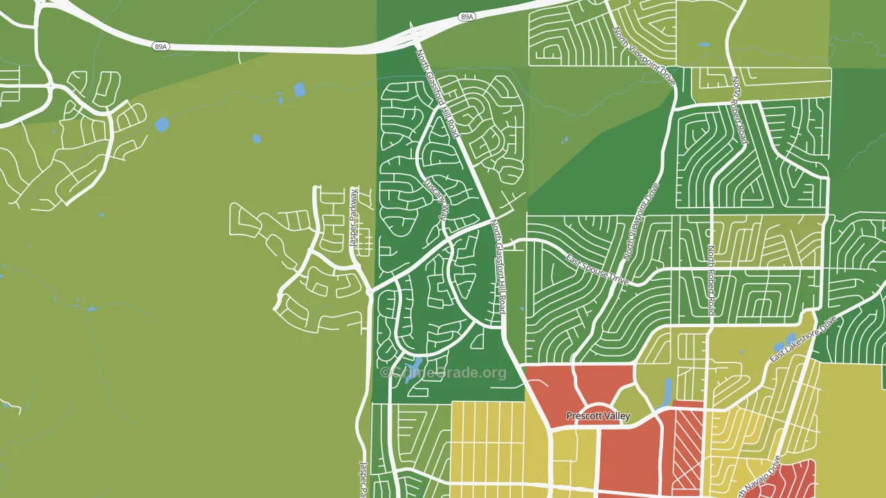 Granville, Prescott Valley, AZ Map of Vandalism Rates