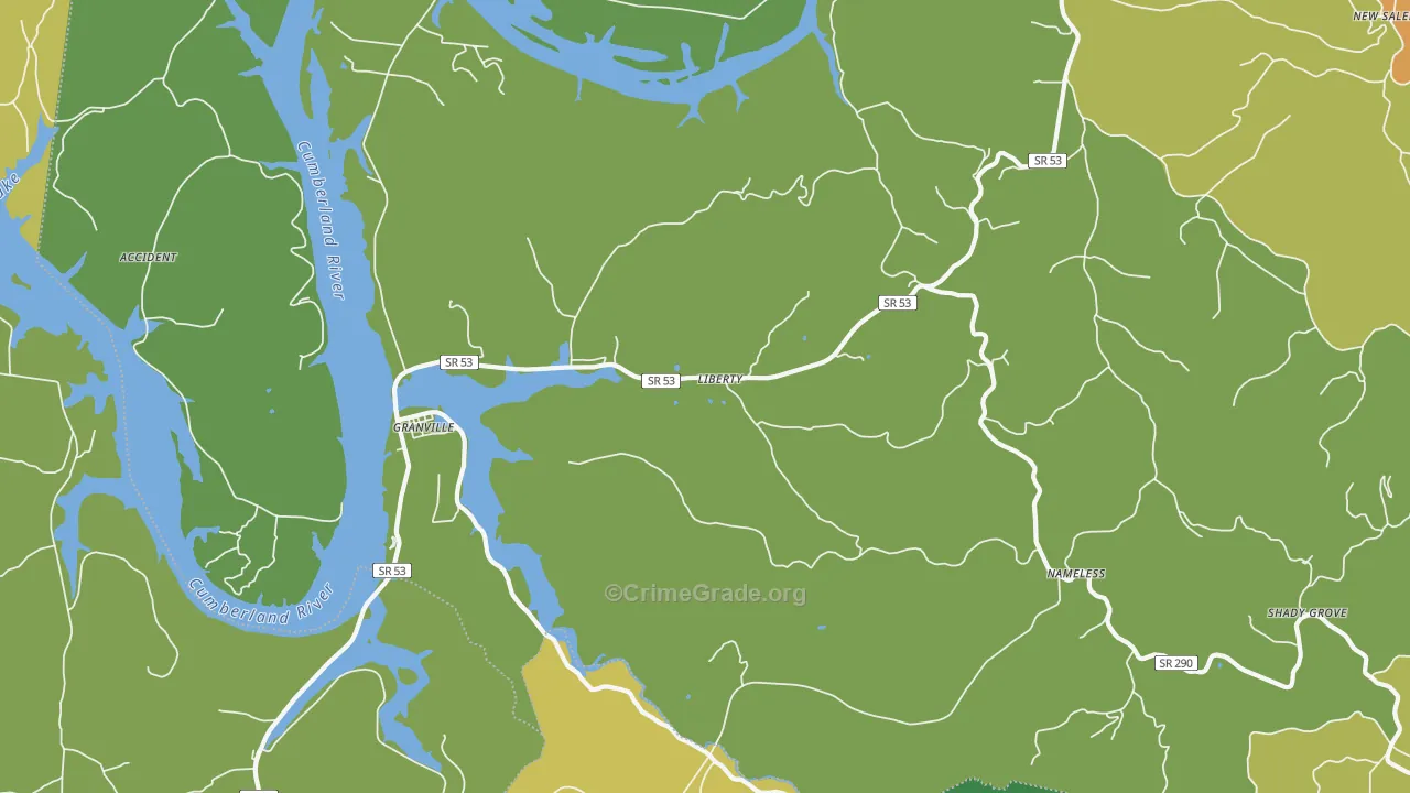 Granville, TN Map of Vandalism Rates