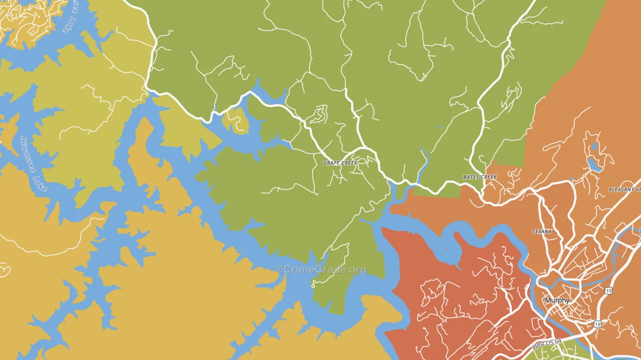 Grape Creek, NC Map of Vandalism Rates