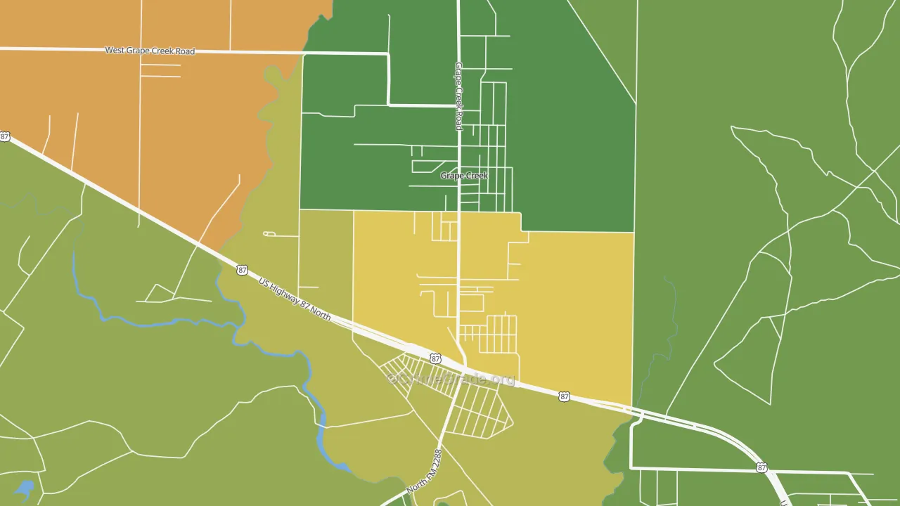 Grape Creek, TX Map of Vandalism Rates