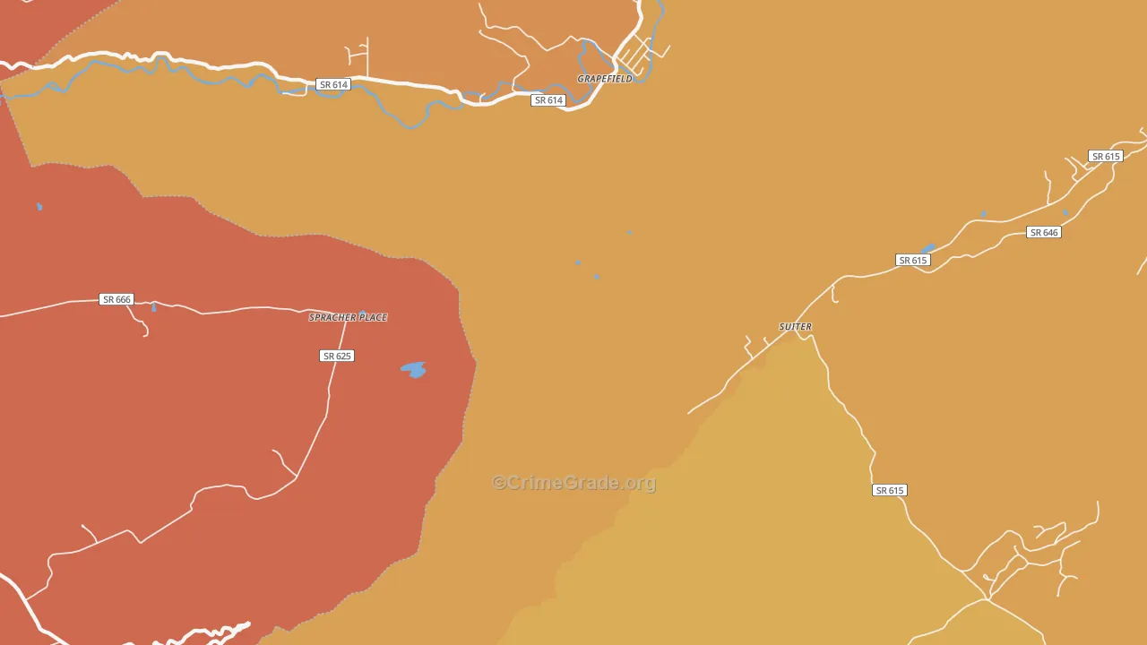 Grapefield, VA Map of Vandalism Rates