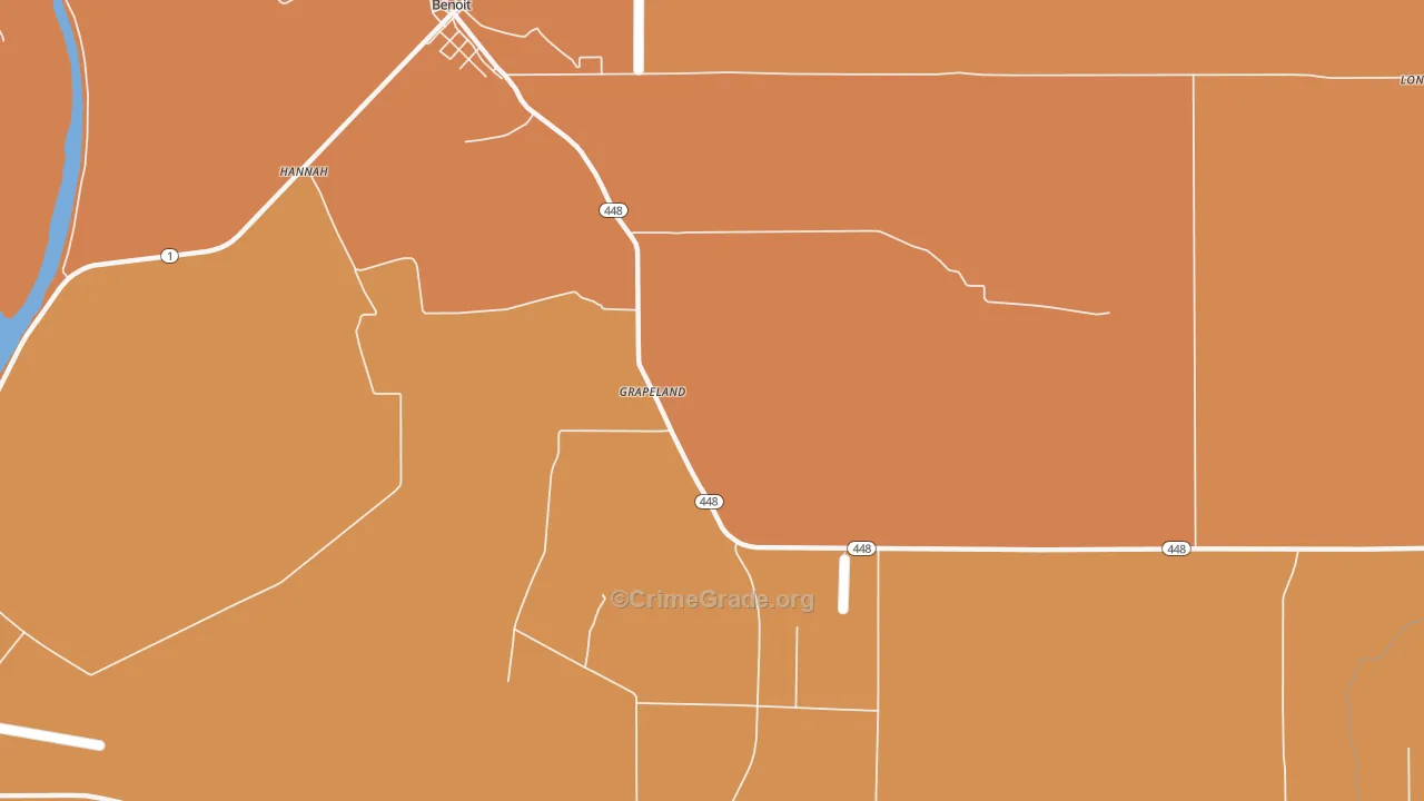 Grapeland, MS Map of Vandalism Rates