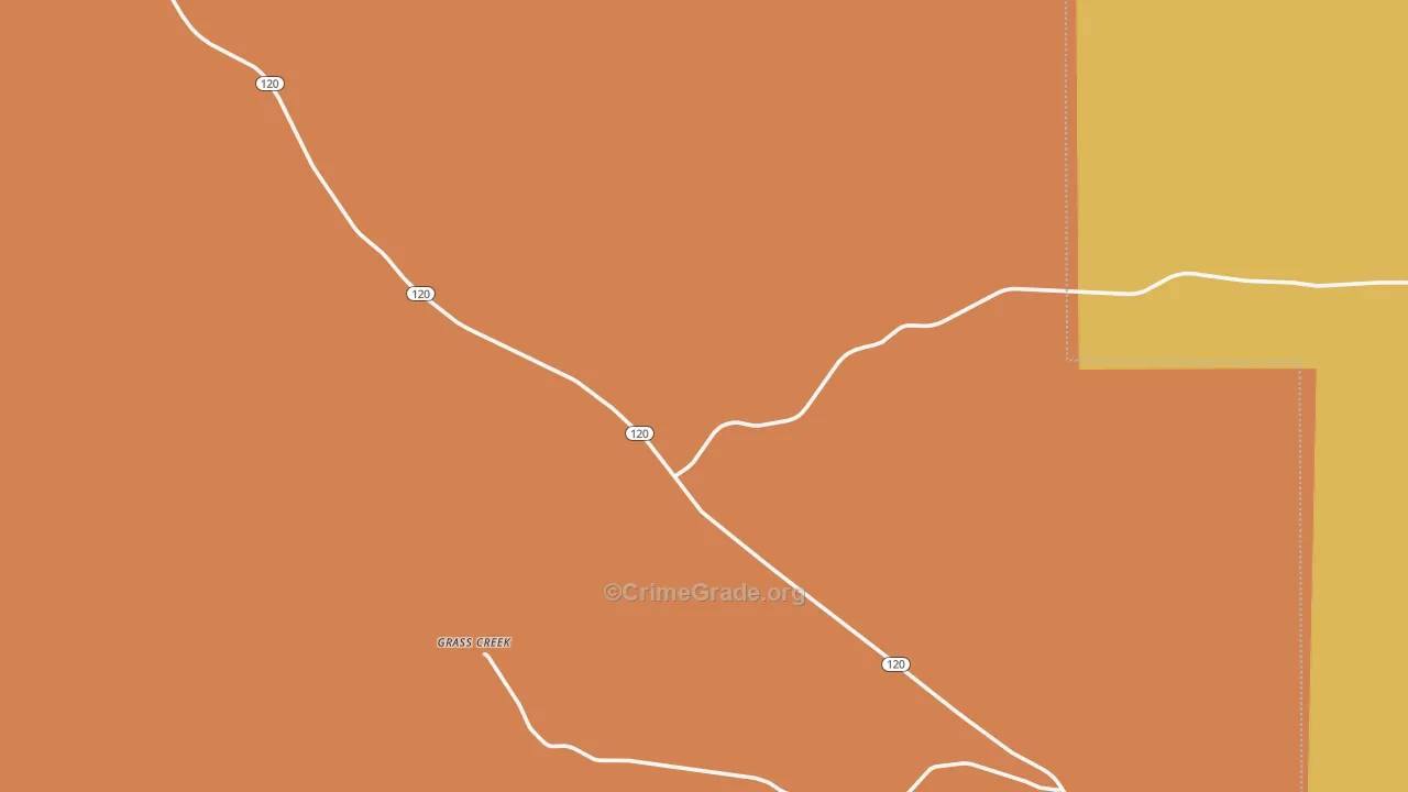 Grass Creek, WY Map of Vandalism Rates