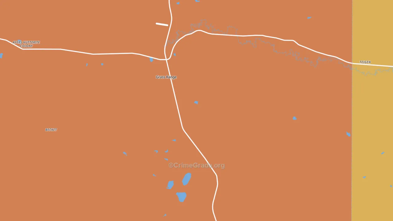 Grass Range, MT Map of Vandalism Rates