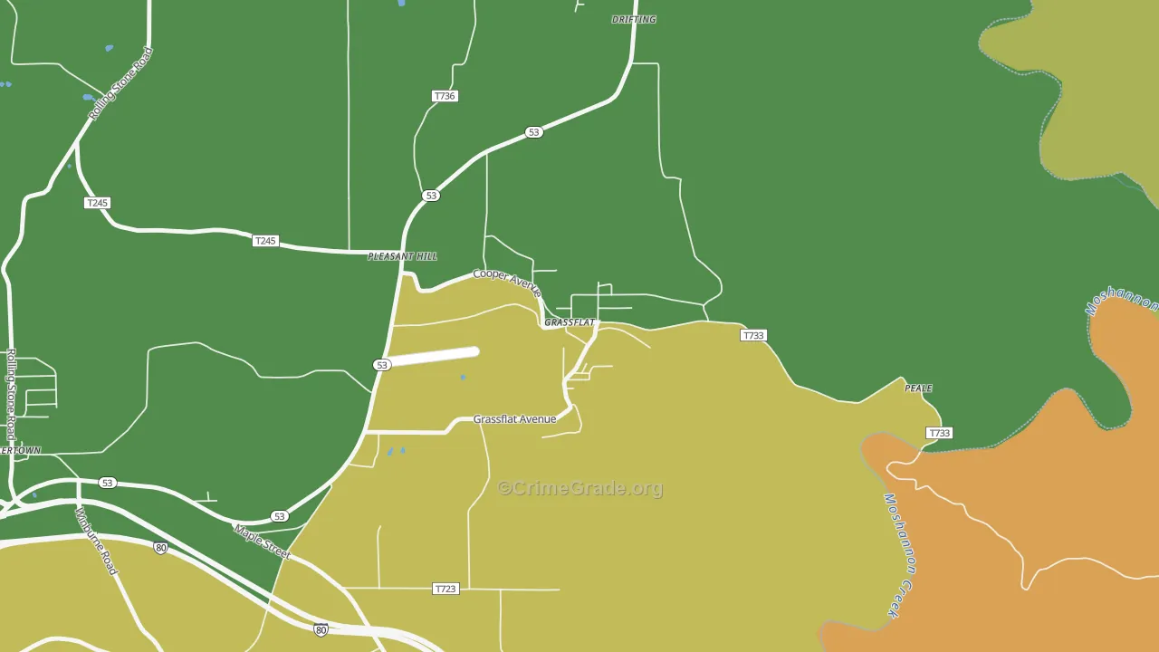 Grassflat, PA Map of Vandalism Rates