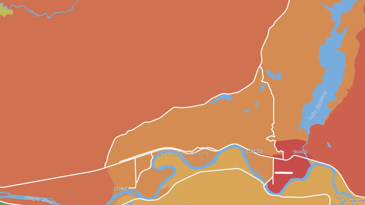 Grassmere, WA Map of Vandalism Rates