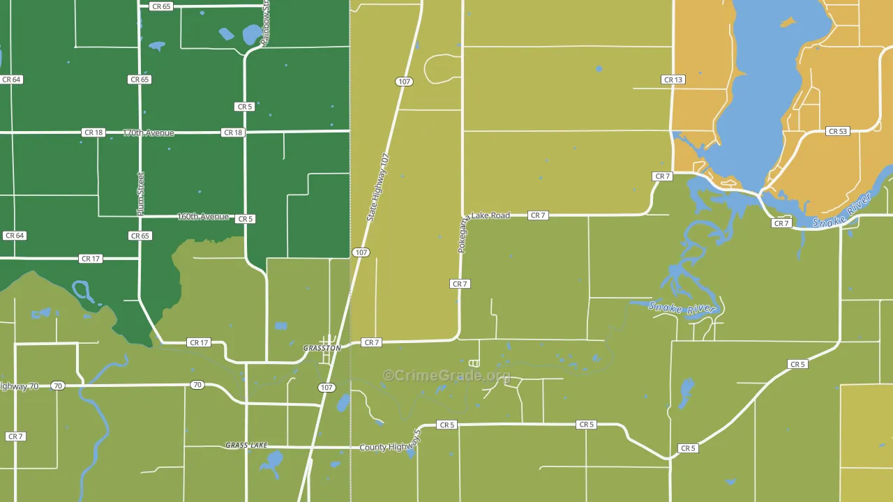Grasston, MN Map of Vandalism Rates