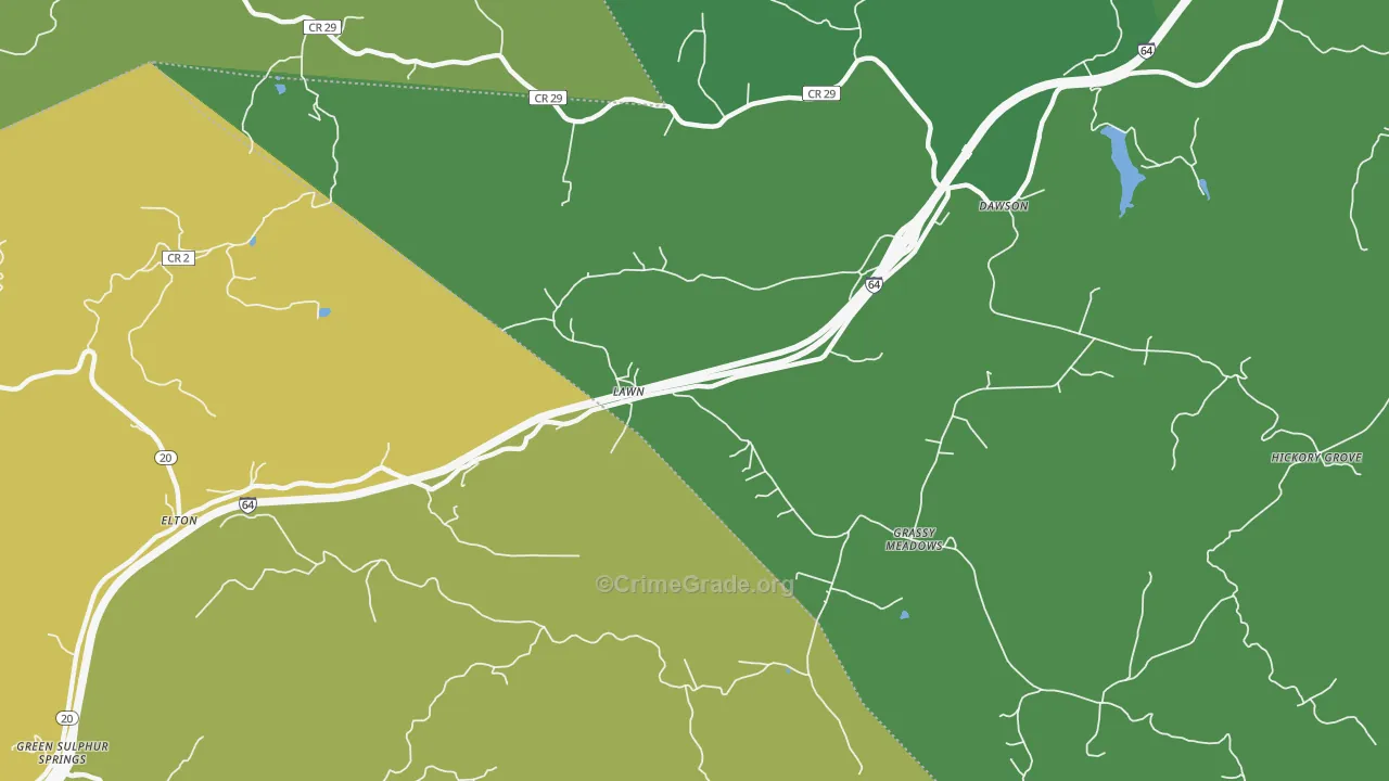 Grassy Meadows, WV Map of Vandalism Rates
