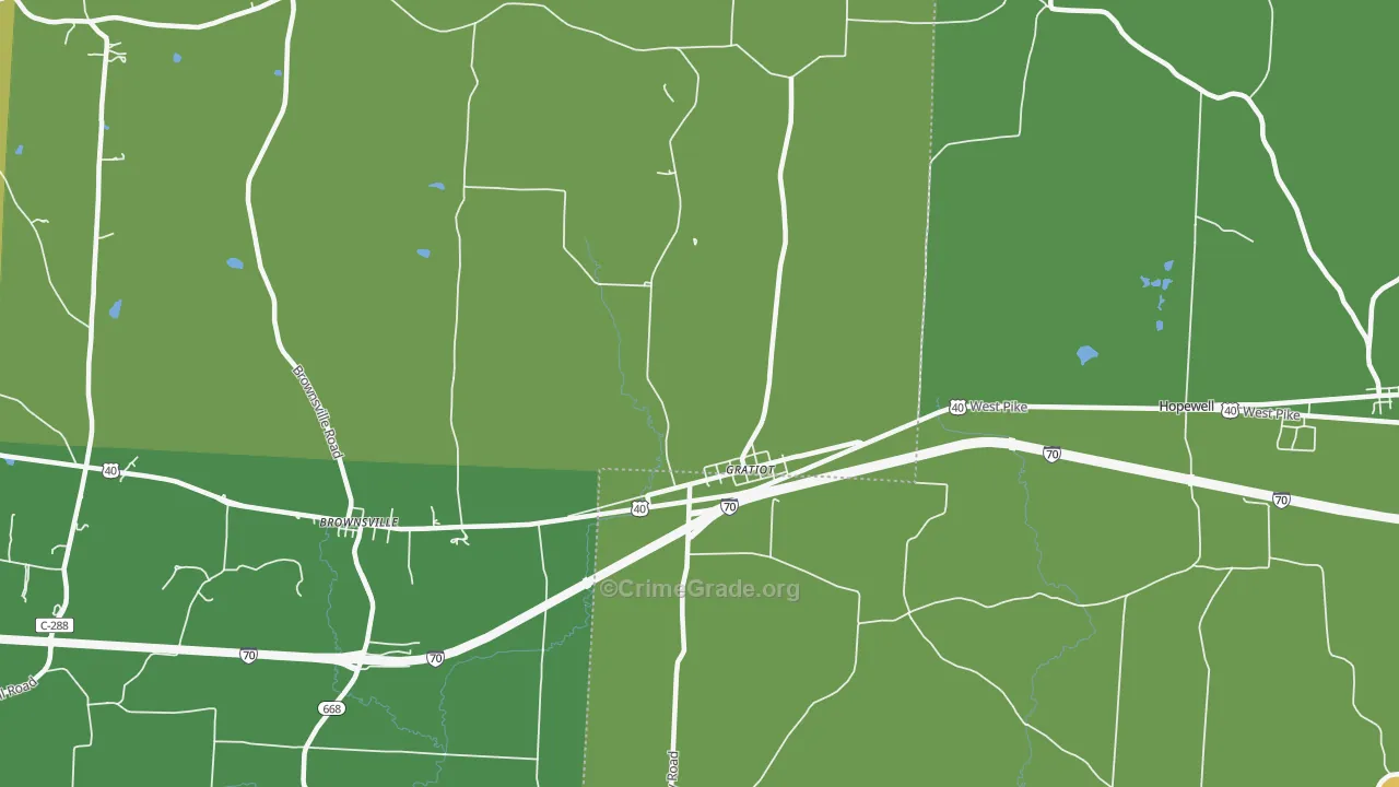 Gratiot, OH Map of Vandalism Rates