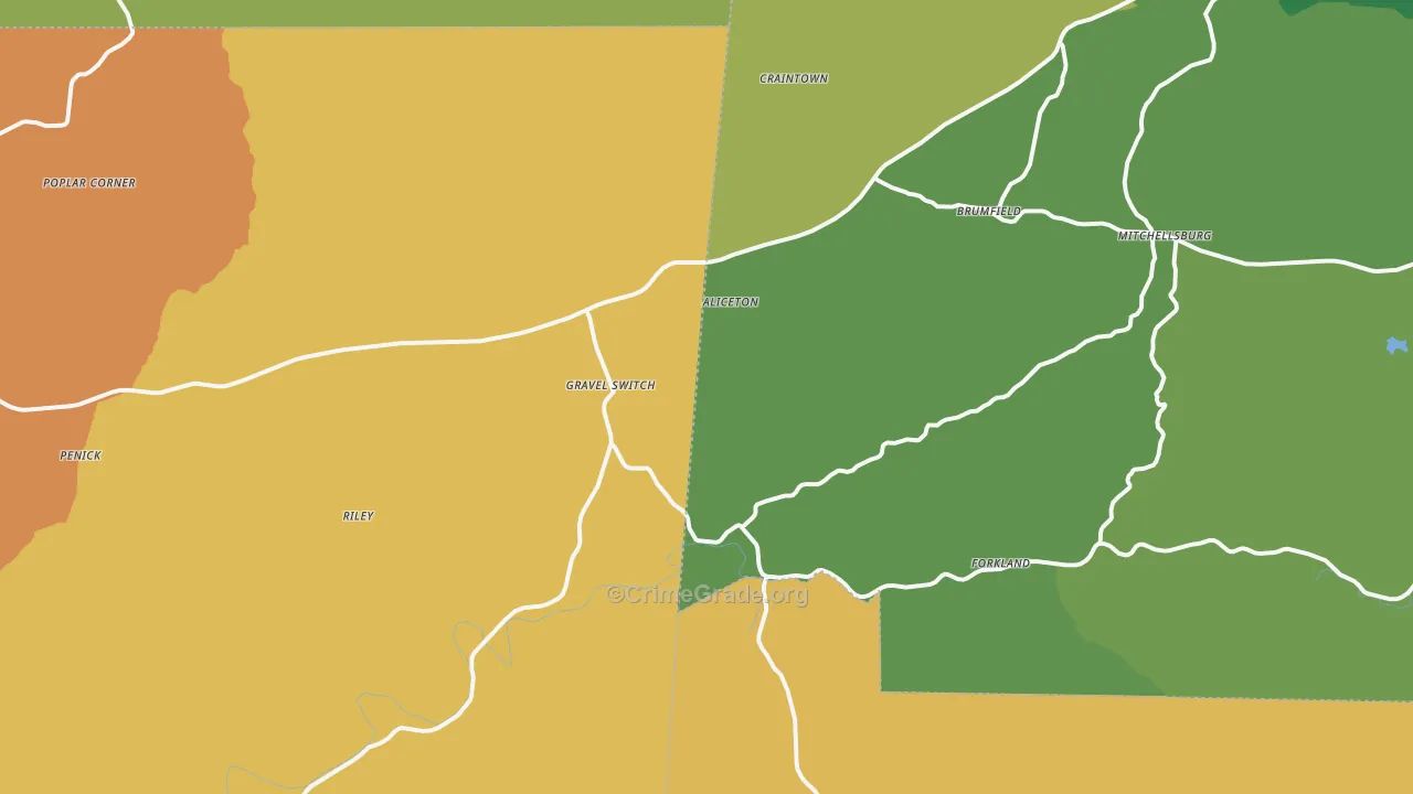 Gravel Switch, KY Map of Vandalism Rates