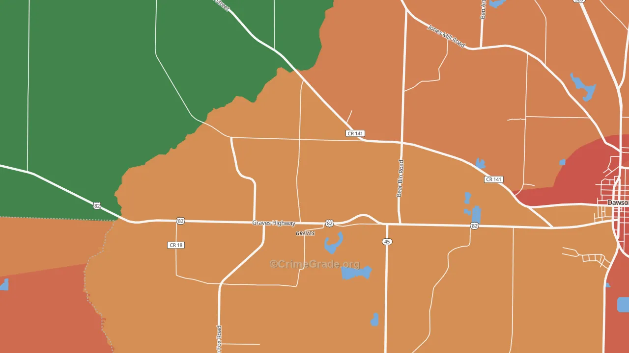 Graves, GA Map of Vandalism Rates