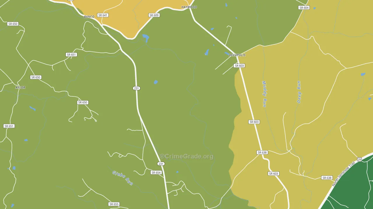 Graves Mill, VA Map of Vandalism Rates