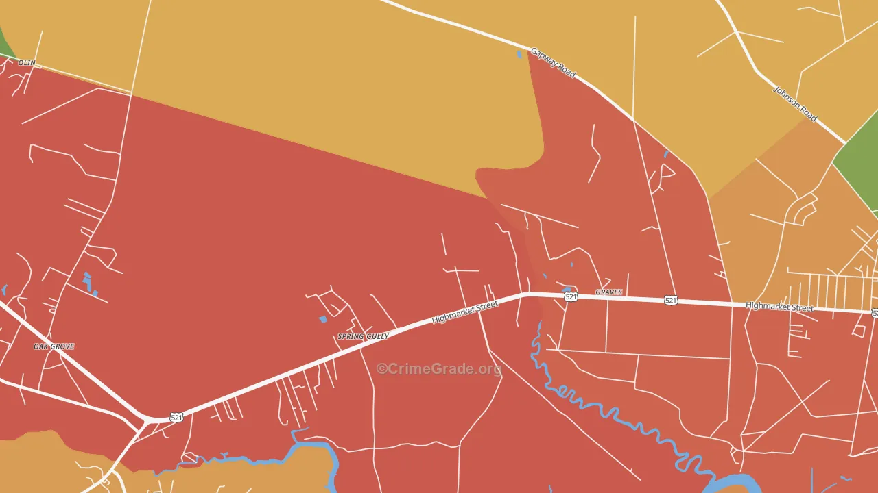 Graves, SC Map of Vandalism Rates