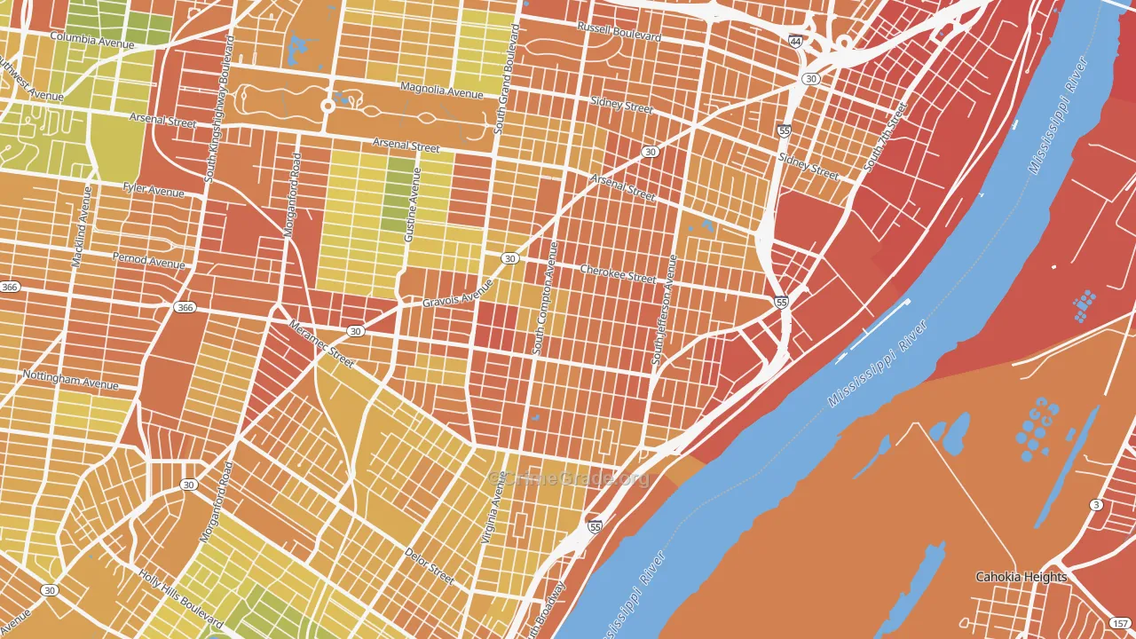 Gravois Park, St. Louis, MO Map of Vandalism Rates