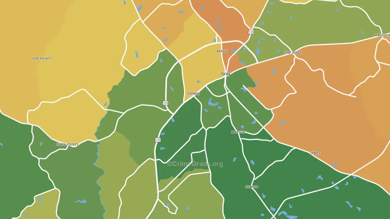 Gray, GA Map of Vandalism Rates