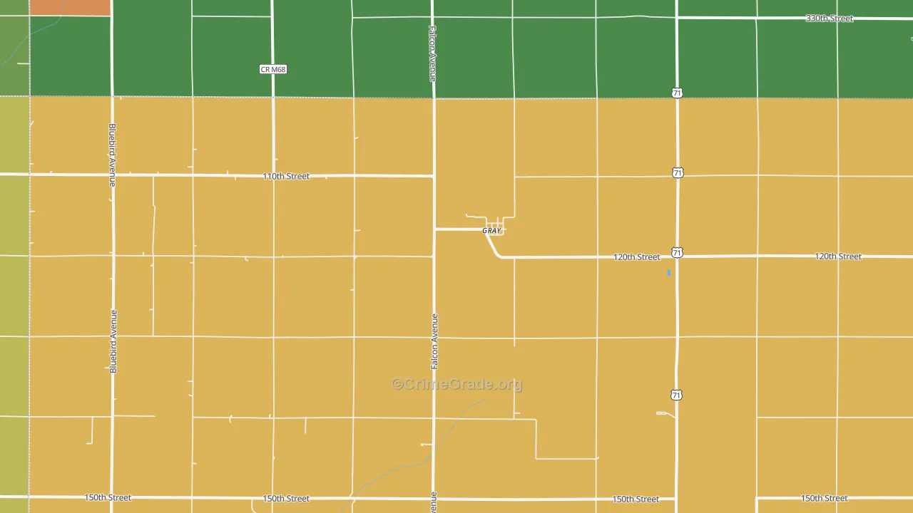 Gray, IA Map of Vandalism Rates