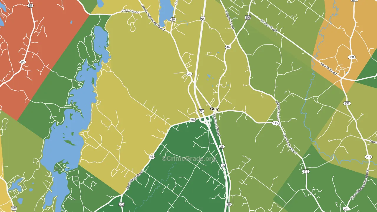 Gray, ME Map of Vandalism Rates